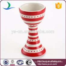 Red stripe decal wine cup pattern ceramic egg cup